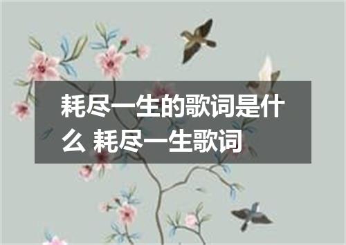 耗尽一生的歌词是什么 耗尽一生歌词