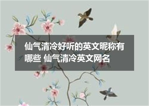 仙气清冷好听的英文昵称有哪些 仙气清冷英文网名