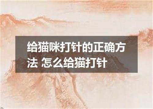 给猫咪打针的正确方法 怎么给猫打针