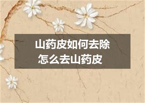 山药皮如何去除 怎么去山药皮