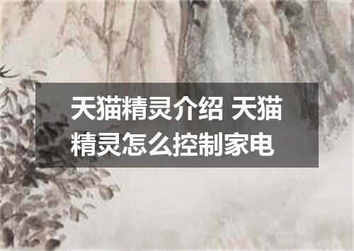 天猫精灵介绍 天猫精灵怎么控制家电