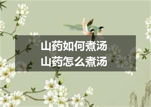 山药如何煮汤 山药怎么煮汤