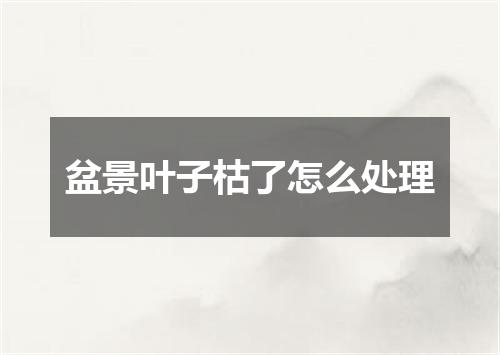 盆景叶子枯了怎么处理