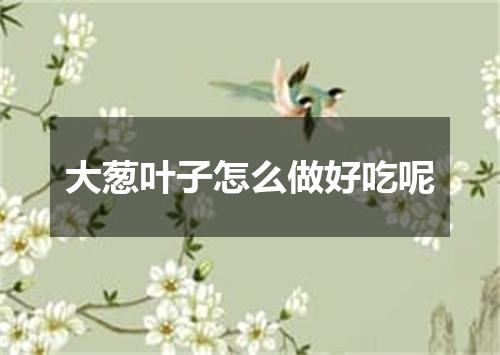 大葱叶子怎么做好吃呢