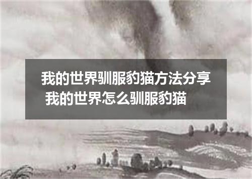 我的世界驯服豹猫方法分享 我的世界怎么驯服豹猫