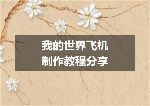 我的世界飞机制作教程分享