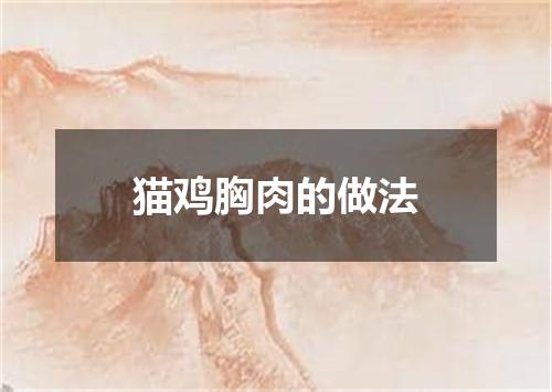 猫鸡胸肉的做法