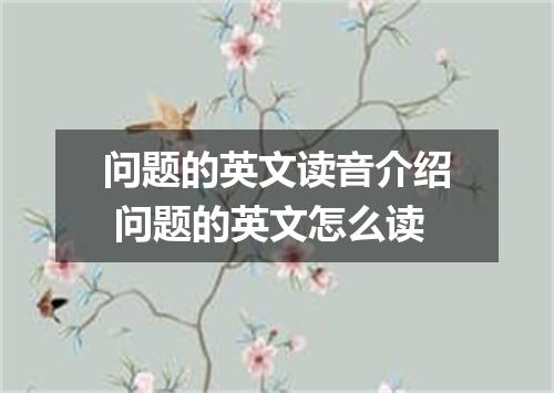 问题的英文读音介绍 问题的英文怎么读