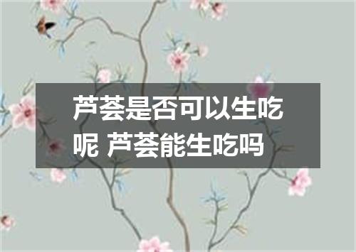 芦荟是否可以生吃呢 芦荟能生吃吗