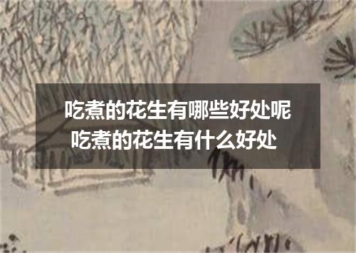 吃煮的花生有哪些好处呢 吃煮的花生有什么好处