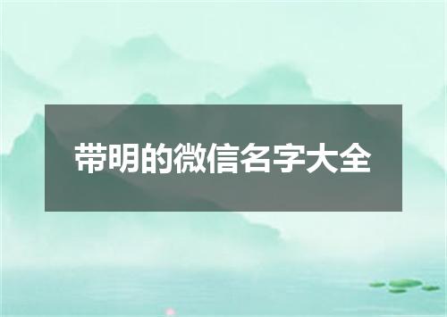 带明的微信名字大全