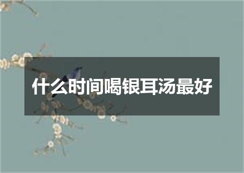 什么时间喝银耳汤最好
