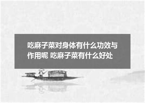 吃麻子菜对身体有什么功效与作用呢 吃麻子菜有什么好处