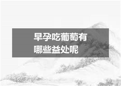 早孕吃葡萄有哪些益处呢