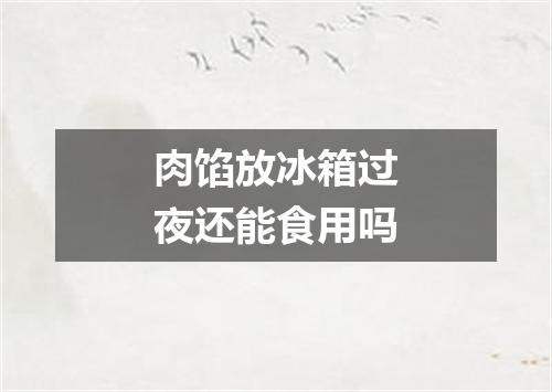 肉馅放冰箱过夜还能食用吗