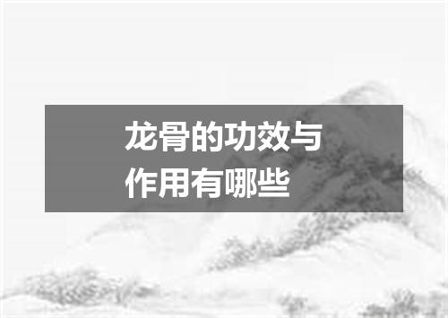 龙骨的功效与作用有哪些