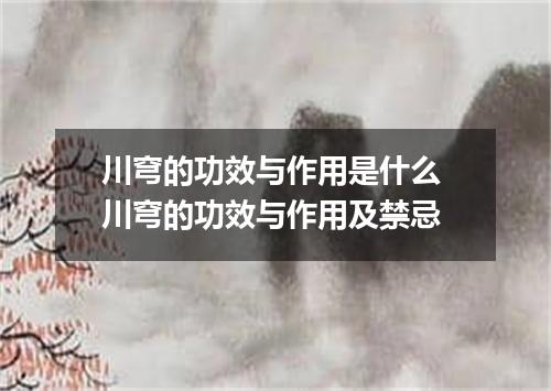 川穹的功效与作用是什么 川穹的功效与作用及禁忌