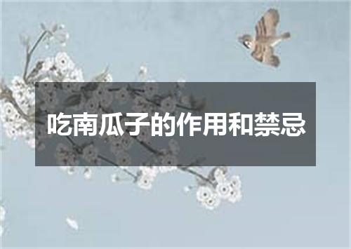 吃南瓜子的作用和禁忌