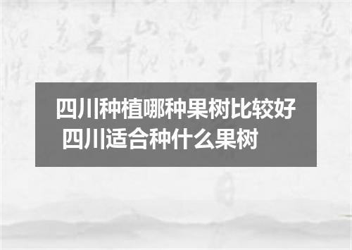 四川种植哪种果树比较好 四川适合种什么果树