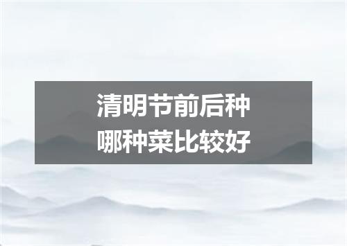 清明节前后种哪种菜比较好