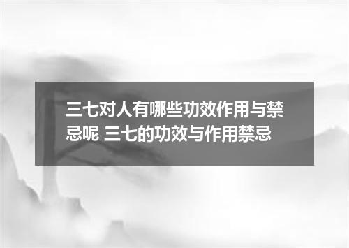 三七对人有哪些功效作用与禁忌呢 三七的功效与作用禁忌