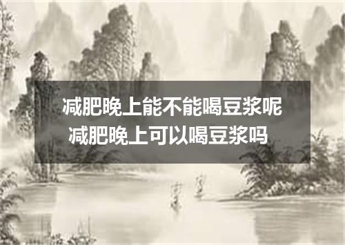 减肥晚上能不能喝豆浆呢 减肥晚上可以喝豆浆吗