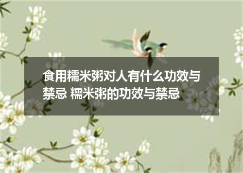 食用糯米粥对人有什么功效与禁忌 糯米粥的功效与禁忌