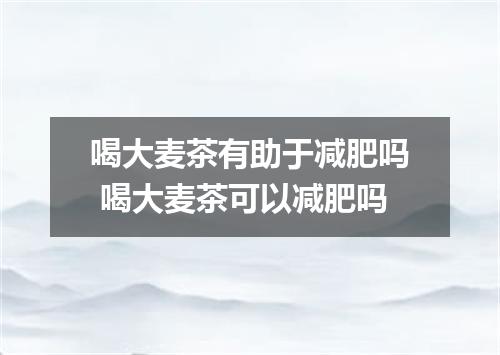 喝大麦茶有助于减肥吗 喝大麦茶可以减肥吗