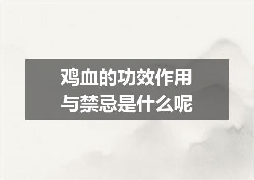 鸡血的功效作用与禁忌是什么呢