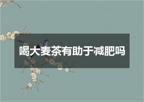 喝大麦茶有助于减肥吗