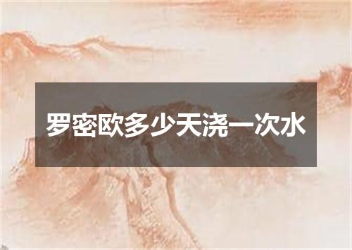 罗密欧多少天浇一次水