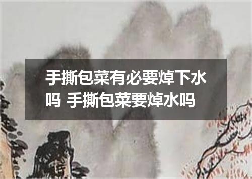 手撕包菜有必要焯下水吗 手撕包菜要焯水吗