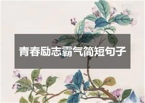 青春励志霸气简短句子