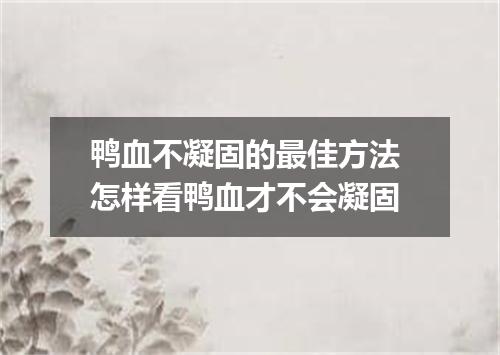 鸭血不凝固的最佳方法 怎样看鸭血才不会凝固