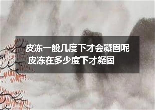 皮冻一般几度下才会凝固呢 皮冻在多少度下才凝固