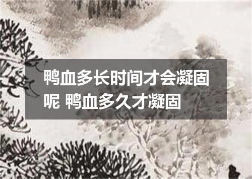 鸭血多长时间才会凝固呢 鸭血多久才凝固