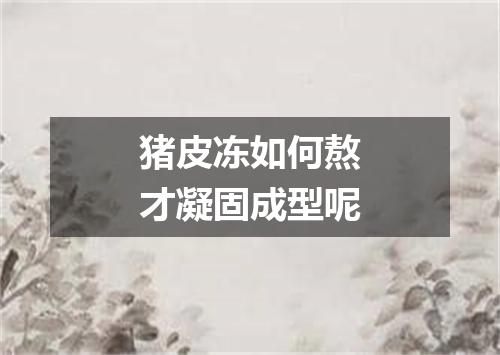 猪皮冻如何熬才凝固成型呢