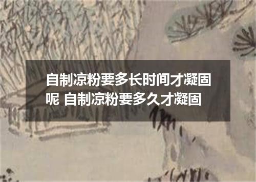 自制凉粉要多长时间才凝固呢 自制凉粉要多久才凝固