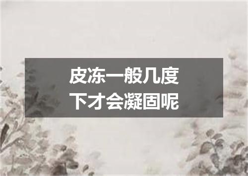 皮冻一般几度下才会凝固呢