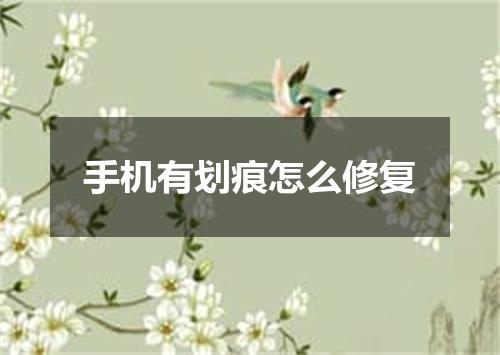 手机有划痕怎么修复