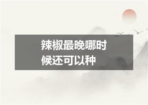 辣椒最晚哪时候还可以种