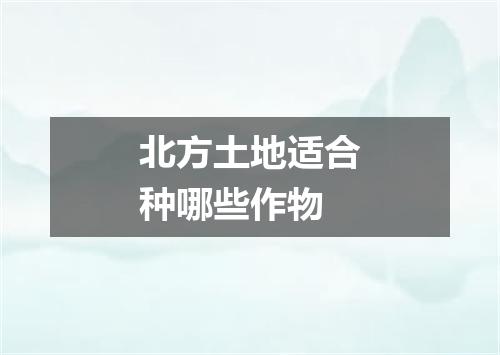 北方土地适合种哪些作物