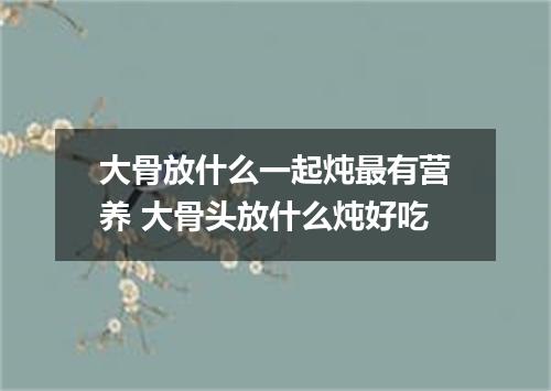 大骨放什么一起炖最有营养 大骨头放什么炖好吃