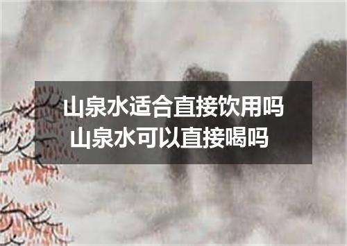 山泉水适合直接饮用吗 山泉水可以直接喝吗