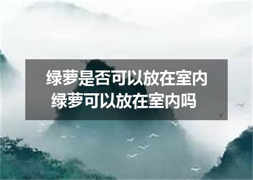 绿萝是否可以放在室内 绿萝可以放在室内吗