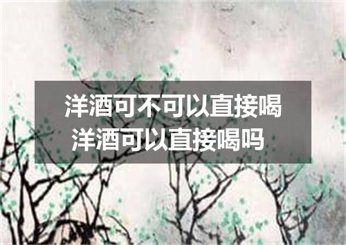 洋酒可不可以直接喝 洋酒可以直接喝吗