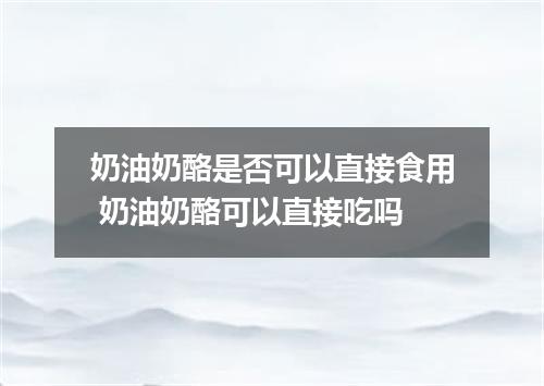 奶油奶酪是否可以直接食用 奶油奶酪可以直接吃吗