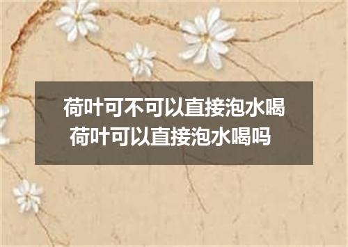 荷叶可不可以直接泡水喝 荷叶可以直接泡水喝吗