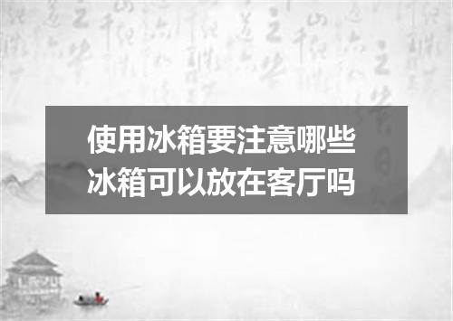 使用冰箱要注意哪些 冰箱可以放在客厅吗