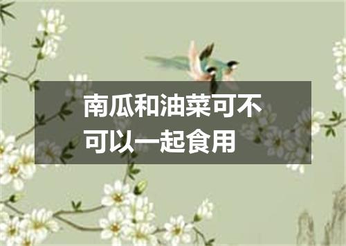 南瓜和油菜可不可以一起食用
